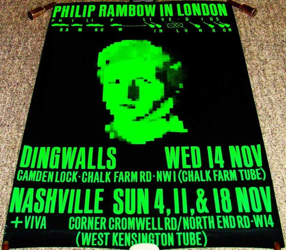 PHILIP RAMBOW REALLY FABULOUS & RARE CONCERTS POSTER FOR NOVEMBER 1990 IN L