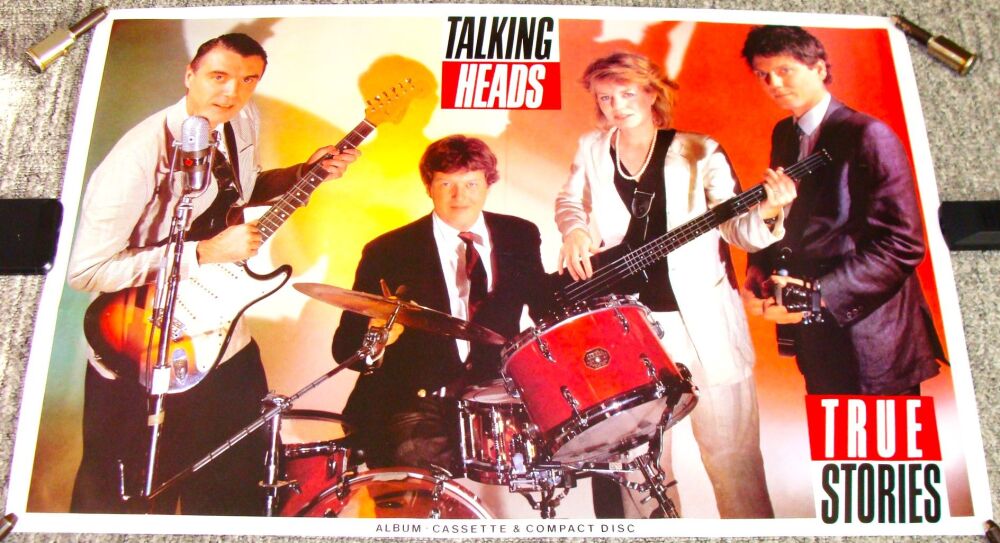 TALKING HEADS SUPERB U.K. RECORD COMPANY PROMO POSTER 'TRUE STORIES' ALBUM 