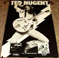 TED NUGENT STUNNING RARE U.K. RECORD COMPANY PROMO POSTER FIRST TWO ALBUMS 1976