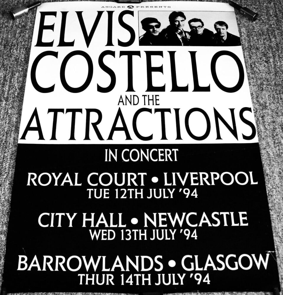 ELVIS COSTELLO AND THE ATTRACTIONS REALLY FABULOUS RARE UK CONCERTS POSTER 