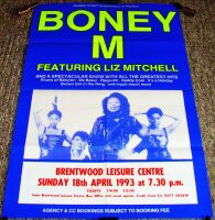 BONEY M STUNNING CONCERT POSTER SUNDAY 18th APRIL 1993 BRENTWOOD LEISURE CENTRE