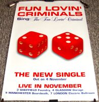 FUN LOVIN' CRIMINALS RARE UK RECORD COMPANY PROMO SINGLE & CONCERTS POSTER 1996