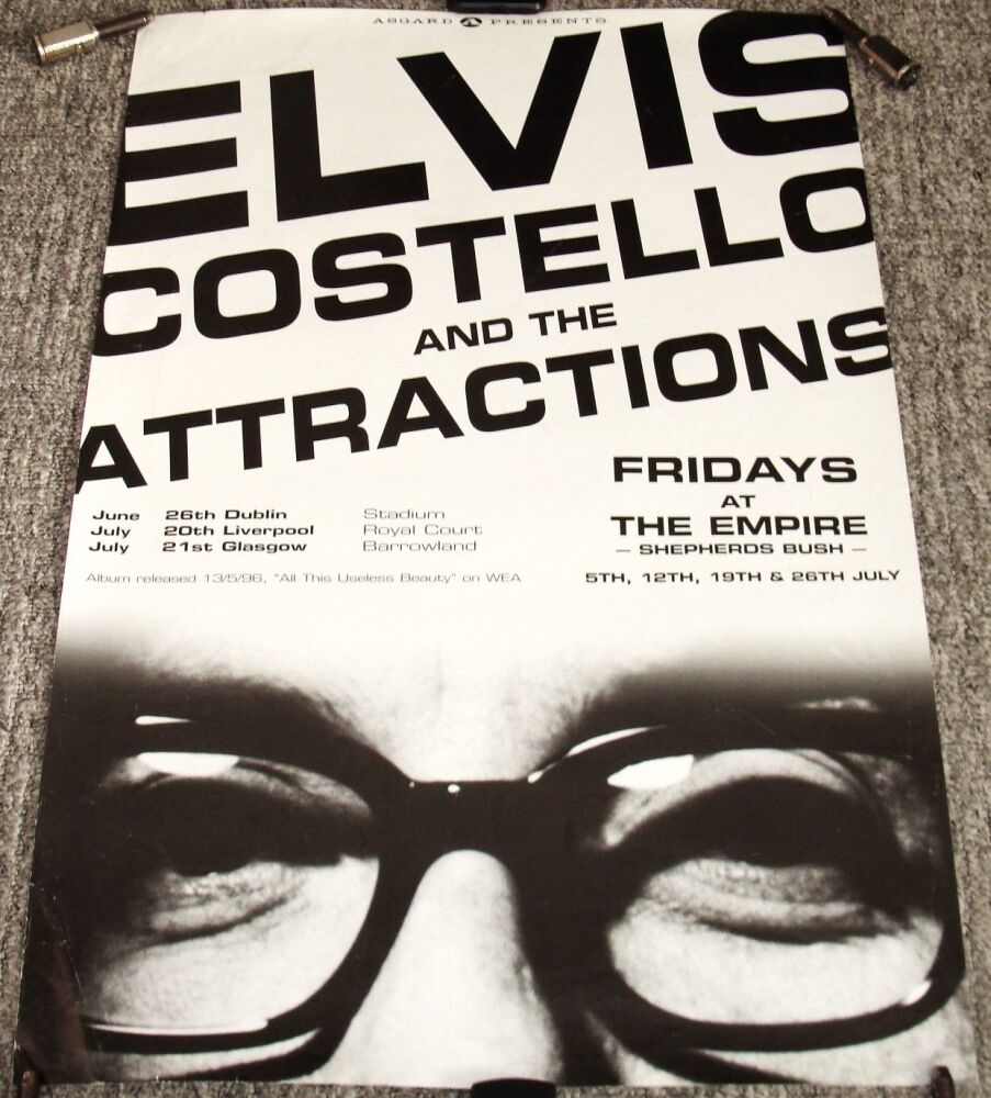 ELVIS COSTELLO AND THE ATTRACTIONS SUPERB U.K. AND IRELAND CONCERTS POSTER 