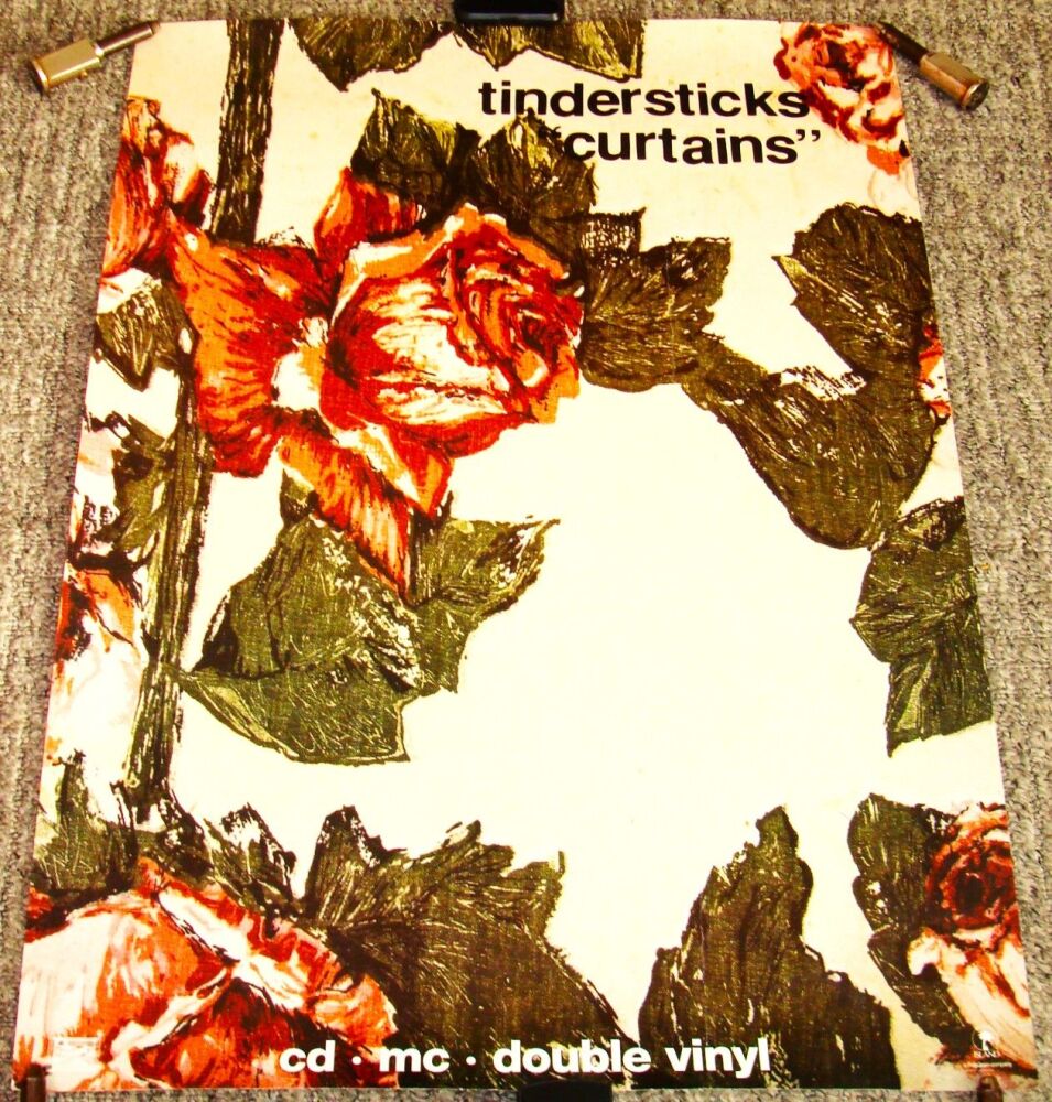 TINDERSTICKS STUNNING RARE UK RECORD COMPANY PROMO POSTER 'CURTAINS' ALBUM 