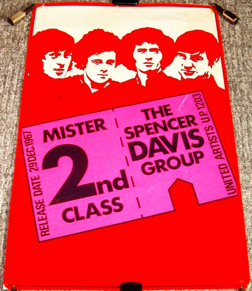 THE SPENCER DAVIS GROUP RARE UK REC COM PROMO POSTER 'MR. 2nd CLASS' SINGLE