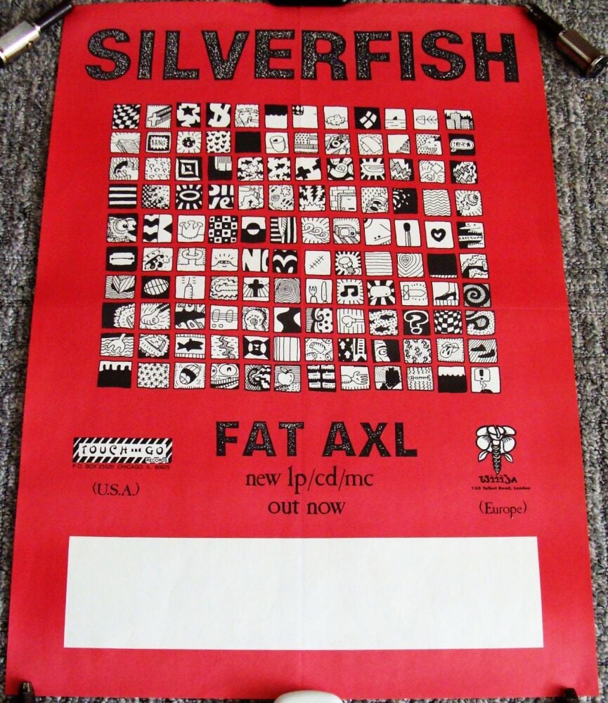 SILVERFISH FABULOUS U.K. RECORD COMPANY PROMO POSTER 'FAT AXL' DEBUT ALBUM 