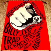 BILLY J. KRAMER + DAKOTAS CONCERT POSTER NOVEMBER 25th 1964 AVERY HILL RAG BALL ELTHAM