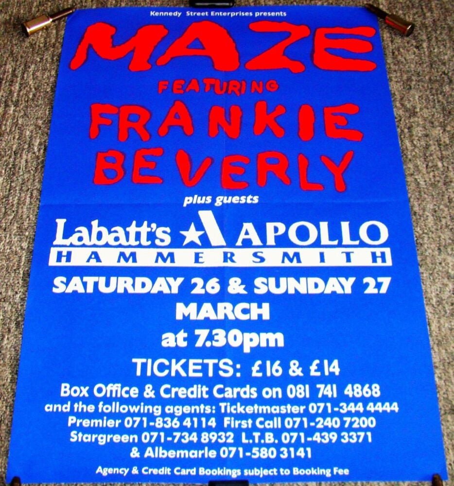 MAZE FEATURING FRANKIE BEVERLY CONCERTS POSTER FOR MARCH 1994 HAMMERSMITH A