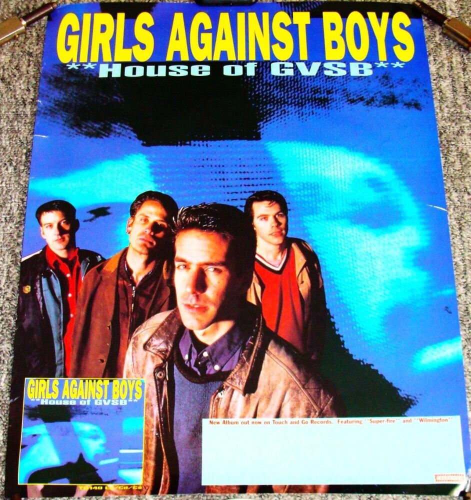 GIRLS AGAINST BOYS U.K. RECORD COMPANY PROMO POSTER 'HOUSE OF GVSB' ALBUM 1