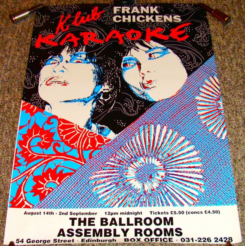 FRANK CHICKENS STUNNING CONCERTS POSTER AUG-SEPT 1992 ASSEMBLY ROOMS EDINBU