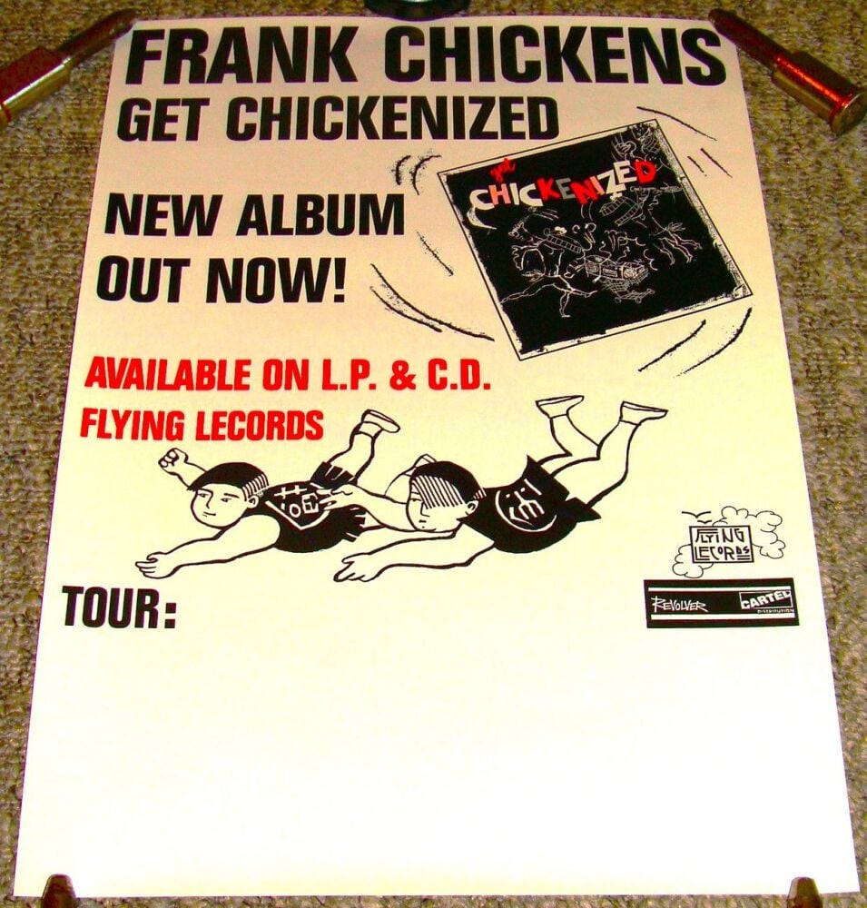 FRANK CHICKENS U.K. REC COM PROMO & TOUR BLANK POSTER FOR 'GET CHICKENIZED'