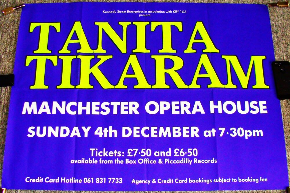 TANITA TIKARAM CONCERT POSTER SUNDAY 4th DECEMBER 1988 AT MANCHESTER OPERA 