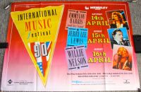 JERRY LEE LEWIS EMMYLOU HARRIS WILLIE NELSON CONCERTS POSTER APRIL 1990 WEMBLEY ARENA