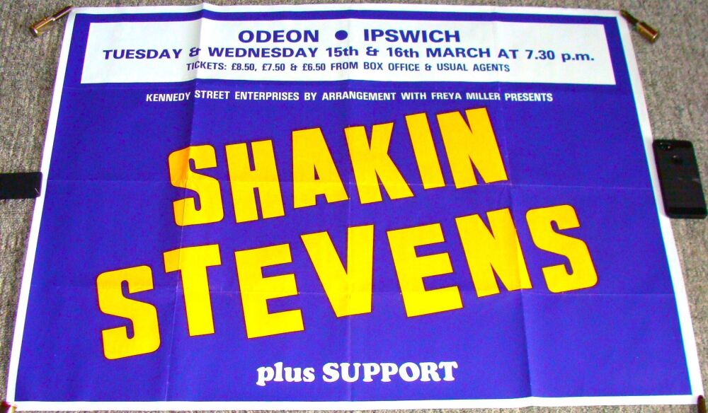 SHAKIN' STEVENS ABSOLUTELY SUPERB RARE CONCERTS POSTER MARCH 1988 IPSWICH O