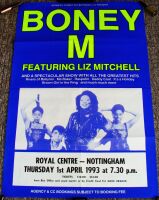 BONEY M FABULOUS CONCERT POSTER THURSDAY 1st APRIL 1993 ROYAL CENTRE NOTTINGHAM