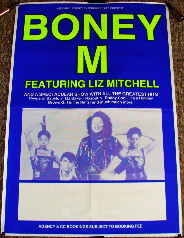 BONEY M REALLY FABULOUS AND RARE CONCERT 'TOUR BLANK' POSTER FOR 1993 U.K. 