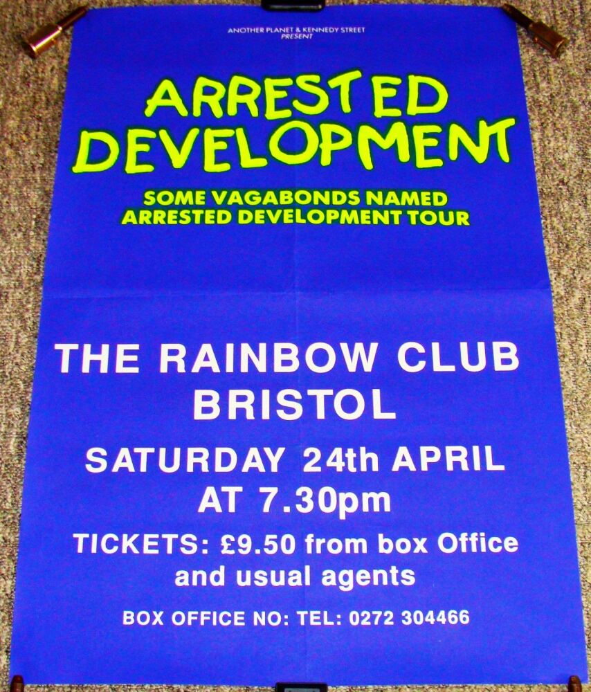 ARRESTED DEVELOPMENT CONCERT POSTER SAT 24th APRIL 1993 RAINBOW CLUB BRISTO