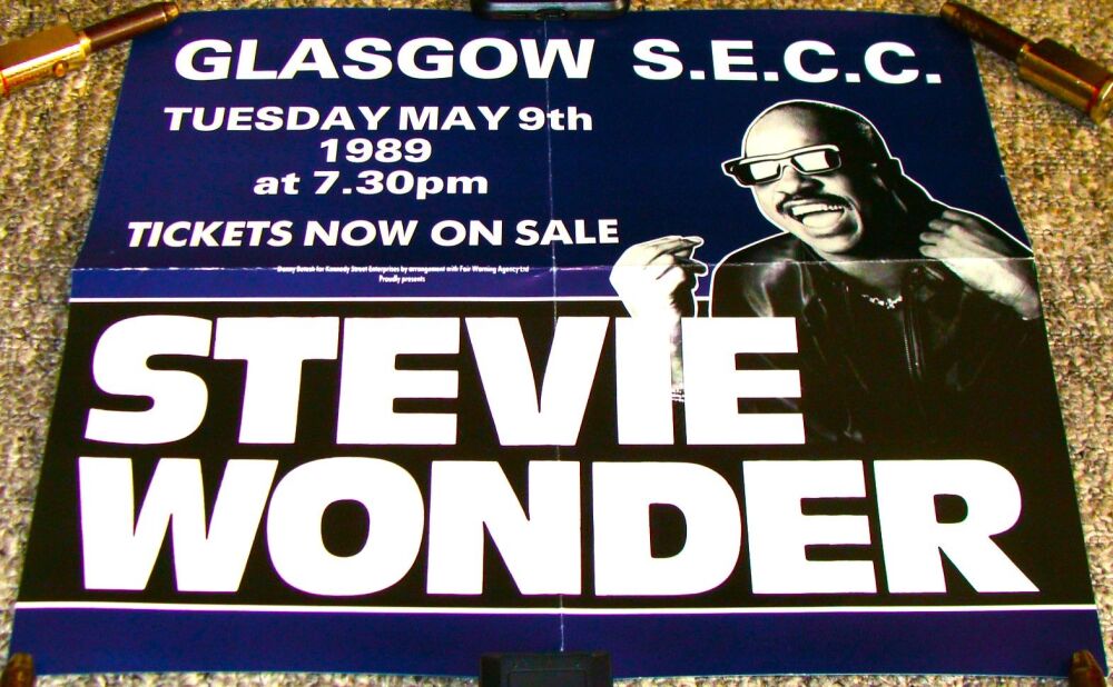 STEVIE WONDER REALLY SUPERB CONCERT POSTER TUESDAY 9th MAY 1989 GLASGOW S.E