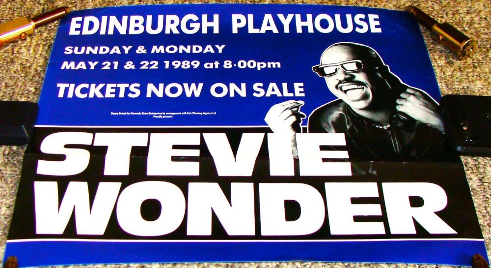 STEVIE WONDER FABULOUS CONCERTS POSTER MAY 21st & 22nd 1989 EDINBURGH PLAYH