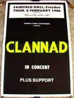 CLANNAD SUPERB CONCERT POSTER THURSDAY 6th FEBRUARY 1986 FAIRFIELD HALL CROYDON