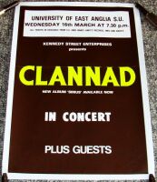 CLANNAD RARE CONCERT POSTER WEDNESDAY 16th MARCH 1986 UNIVERSITY OF EAST ANGLIA