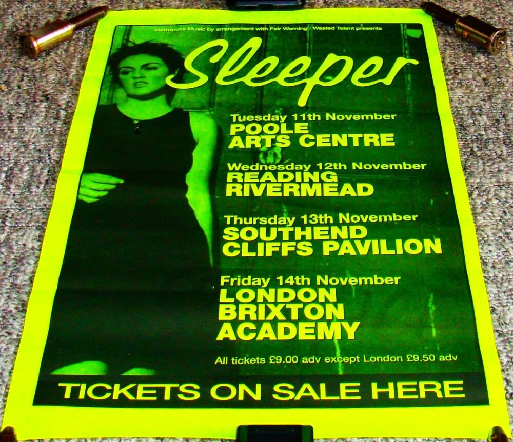 SLEEPER INDIE ROCK REALLY FABULOUS AND RARE U.K. CONCERT TOUR POSTER FROM 1