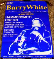 BARRY WHITE STUNNING RARE CONCERTS POSTER TUE & WED MARCH 1992 HAMMERSMITH ODEON