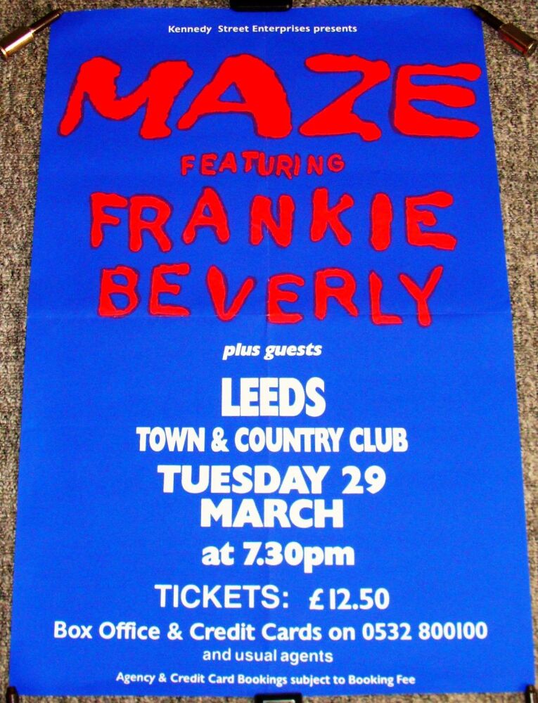 MAZE FEATURING FRANKIE BEVERLY CONCERT POSTER TUESDAY 29th MARCH 1994 LEEDS