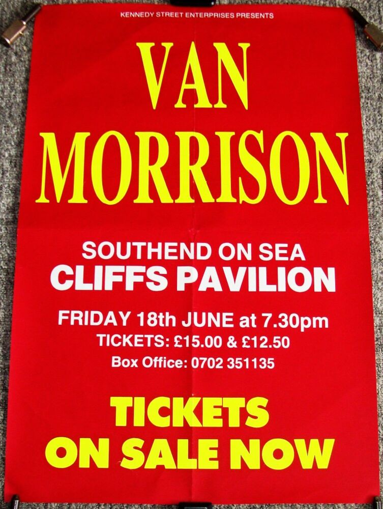VAN MORRISON CONCERT POSTER FRI 18th JUNE 1993 CLIFFS PAVILION SOUTHEND ON 