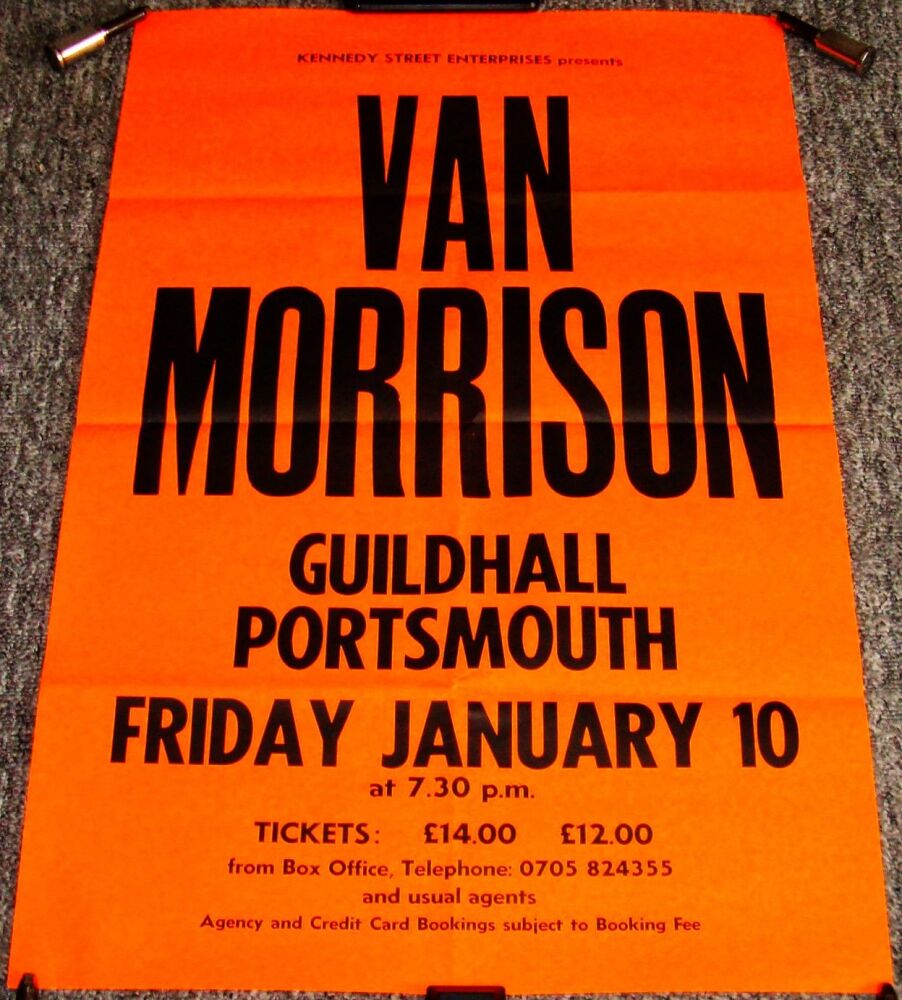 VAN MORRISON RARE CONCERT POSTER FRIDAY 10th JANUARY 1992 GUILDHALL PORTSMO