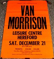 VAN MORRISON CONCERT POSTER SATURDAY 21st DECEMBER 1991 LEISURE CENTRE HEREFORD