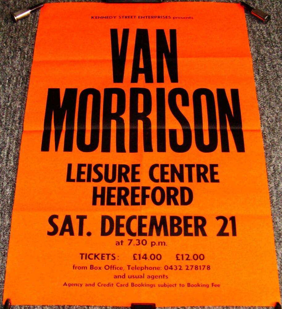 VAN MORRISON CONCERT POSTER SATURDAY 21st DECEMBER 1991 LEISURE CENTRE HERE
