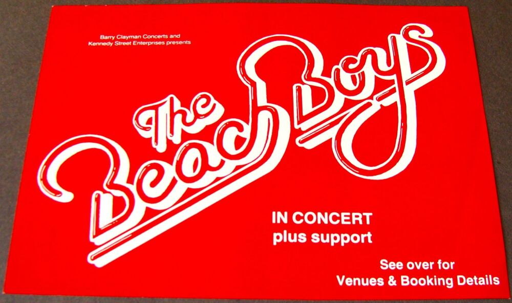 THE BEACH BOYS A REALLY FABULOUS AND RARE U.K. CONCERTS TOUR FLYER FROM 199