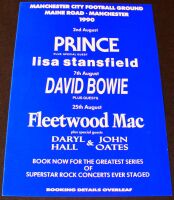 DAVID BOWIE PRINCE FLEETWOOD MAC CONCERTS HANDBILL-FLYER AUGUST MANCHESTER 1990