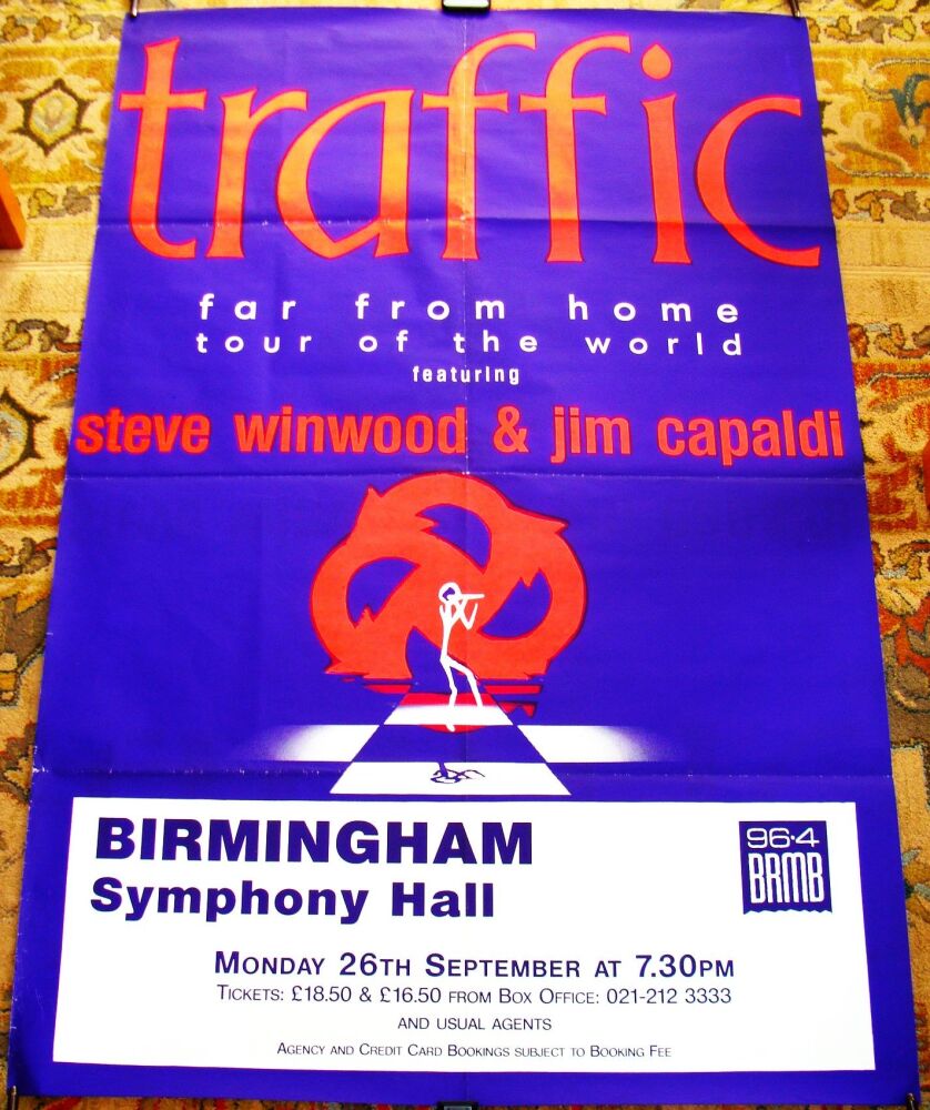TRAFFIC CONCERT POSTER MONDAY 26th SEPTEMBER 1994 SYMPHONY HALL BIRMINGHAM 