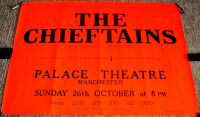 THE CHIEFTAINS CONCERT POSTER SUNDAY 26th OCTOBER 1975 PALACE THEATRE MANCHESTER