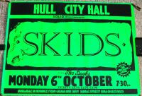 SKIDS STUNNING RARE CONCERT POSTER MONDAY 6th OCTOBER 1980 HULL CITY HALL U.K.