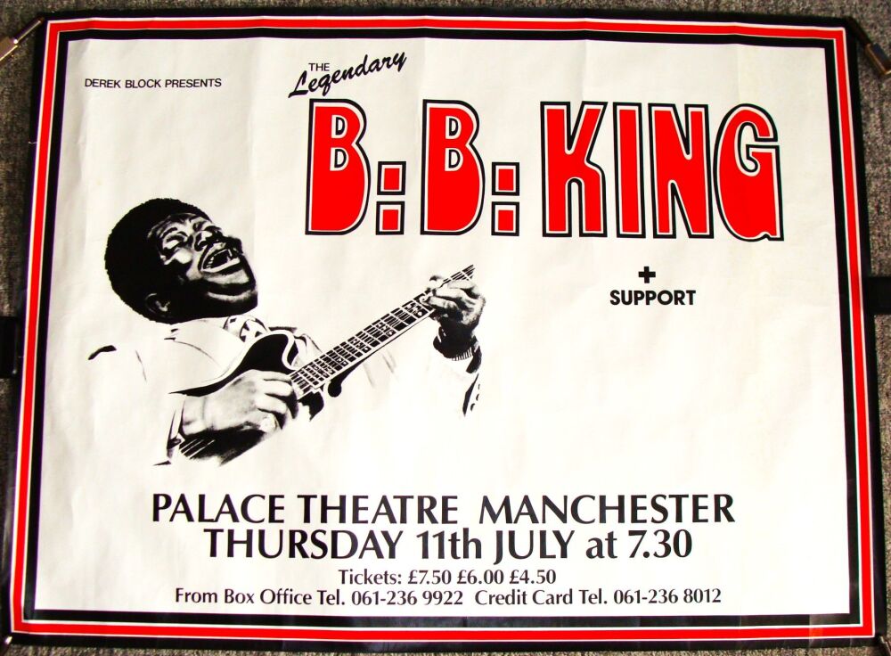 B.B. KING RARE CONCERT POSTER THURSDAY 11th JULY 1985 PALACE THEATRE MANCHE