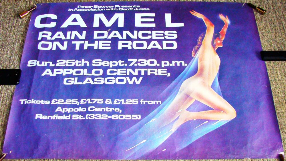 CAMEL STUNNING RARE CONCERT POSTER FOR SUN 25th SEPT 1977 APPOLO CENTRE GLA