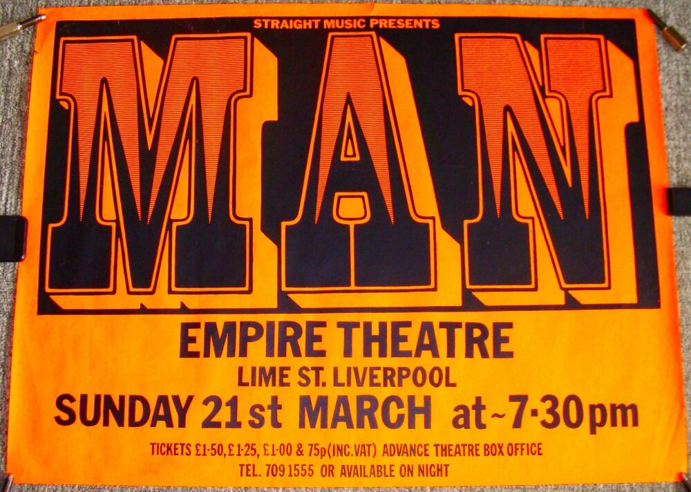 MAN STUNNING RARE CONCERT POSTER SUNDAY 21st MARCH 1976 EMPIRE THEATRE LIVE