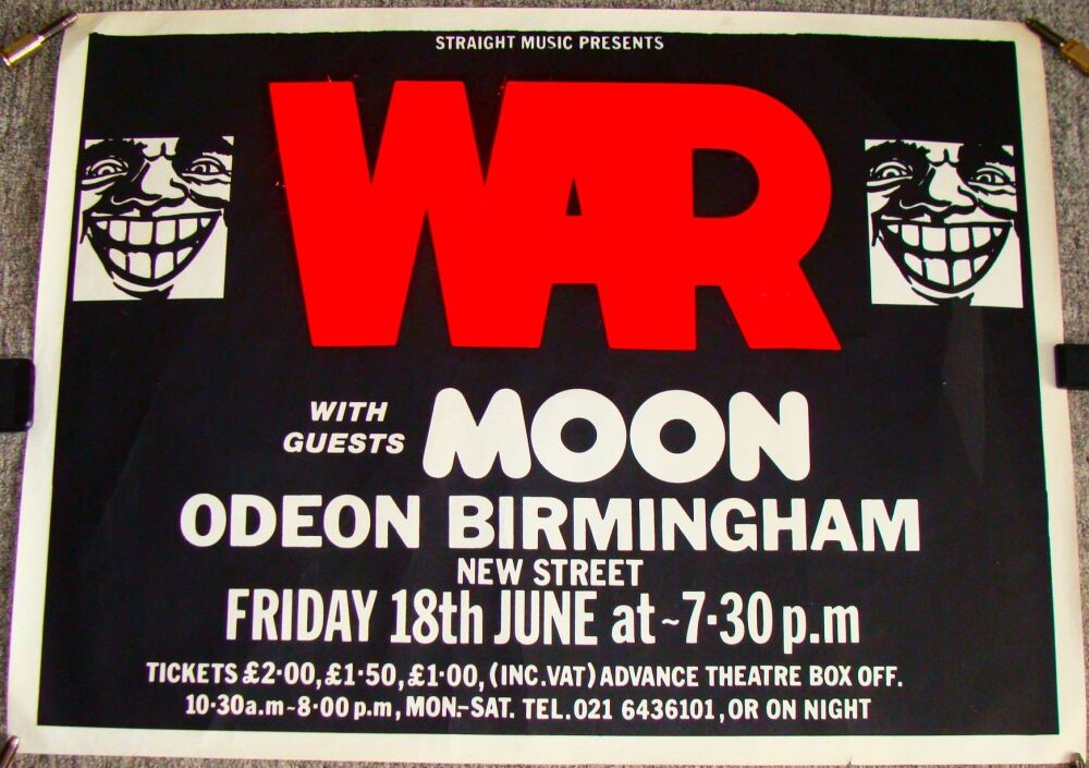 WAR MOON REALLY FABULOUS CONCERT POSTER FRIDAY 18th JUNE 1976 ODEON BIRMING