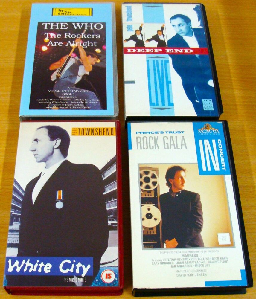 THE WHO PETE TOWNSHEND VIDEO TAPES DEEP END WHITE CITY ROCK GALA ROCKERS AL