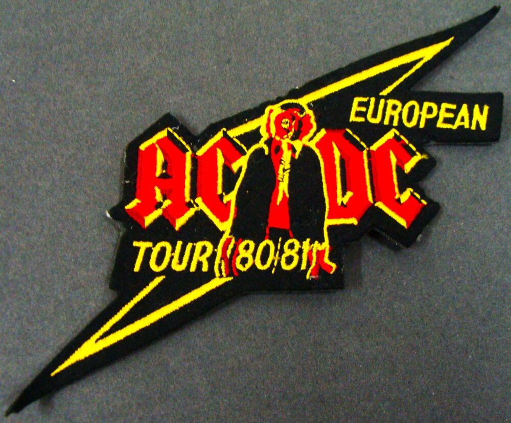 AC/DC REALLY STUNNING RARE ORIGINAL VINTAGE EUROPEAN TOUR 1980-81 SEW ON PA