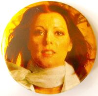ABBA ANNI-FRID REALLY STUNNING AND RARE U.K. ISSUE LARGE METAL BADGE MID 1970's