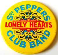 THE BEATLES REALLY FABULOUS U.K. ISSUE Sgt. PEPPERS LARGE METAL BADGE MID 1970's