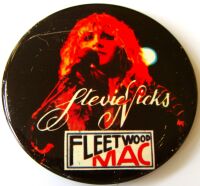 FLEETWOOD MAC STEVIE NICKS STUNNING RARE U.K. ISSUE LARGE METAL BADGE MID 1970's