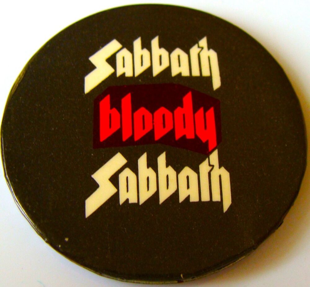 BLACK SABBATH REALLY FABULOUS AND RARE U.K. ISSUE LARGE METAL BADGE MID 197