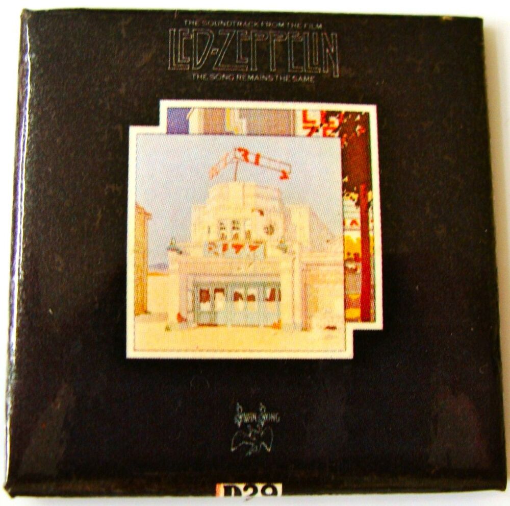 LED ZEPPELIN 'THE SONG REMAINS THE SAME' RARE U.K. ISSUE LARGE METAL BADGE 