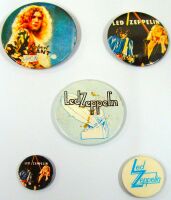 LED ZEPPELIN STUNNING RARE X 5 LARGE & SMALL MID 1970's U.K. ISSUE METAL BADGES