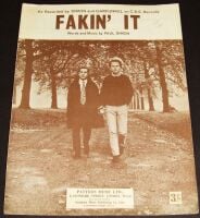 SIMON AND GARFUNKEL REALLY FABULOUS AND RARE U.K. SHEET MUSIC 'FAKIN' IT' 1967